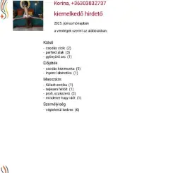 Korina, Masszázs XIII. kerület, 32 év Nő XIII. kerület Budapest Magyarország, +36303832737