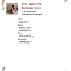 Petra, Szexpartner VIII. kerület, 22 év Nő VIII. kerület Budapest Magyarország, +36302743746